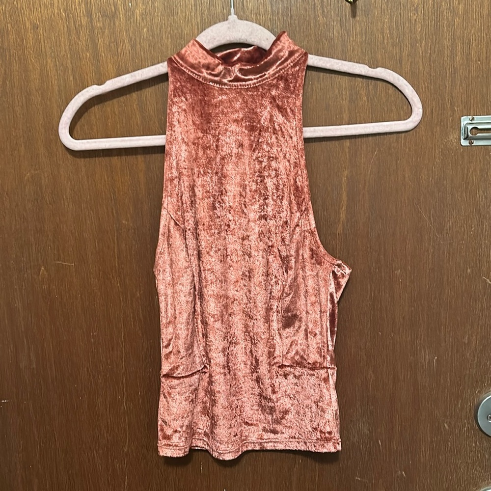 NWOT Free People Velvet Mock Neck Tank